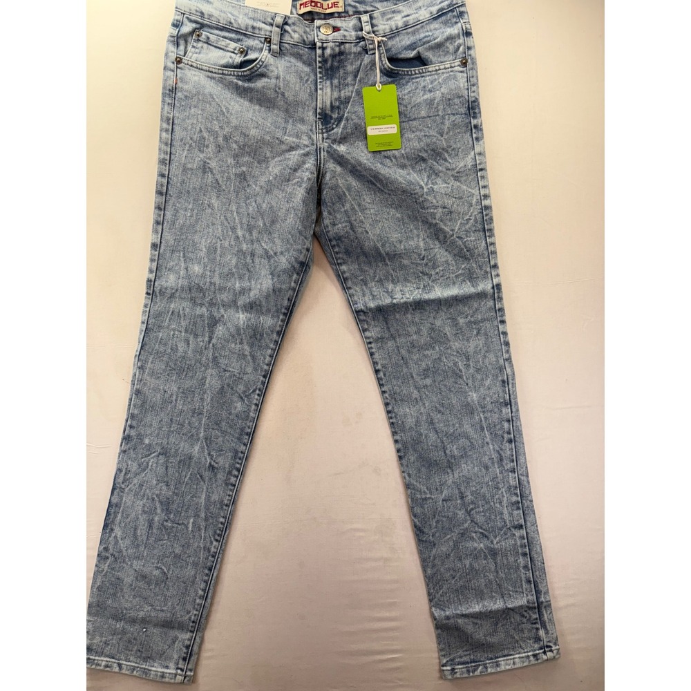 Neoblue 516 Regular Skinny Jeans Mens 34 Mineral Light Blue Acid Wash USA Made